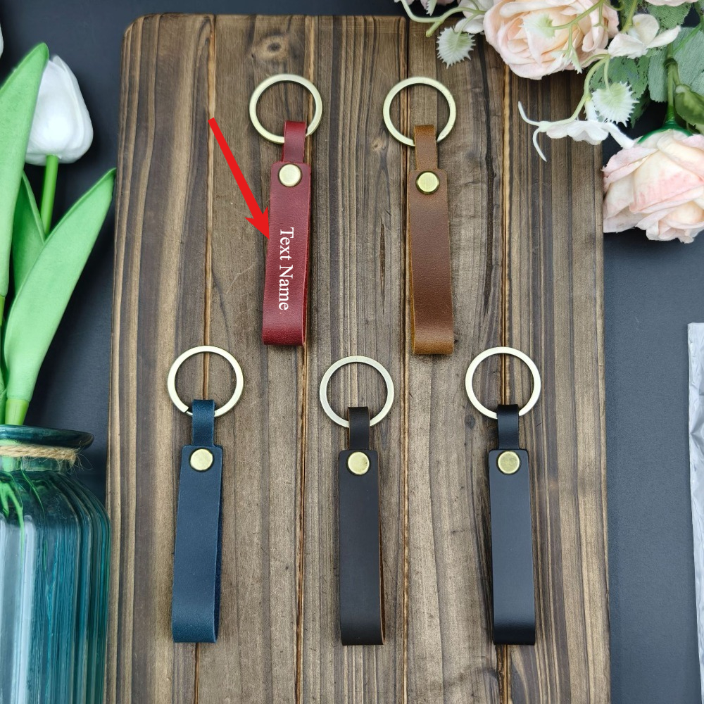 Leatherwork Keychain - Customized Handmade Classic Colorful Leather Keychain