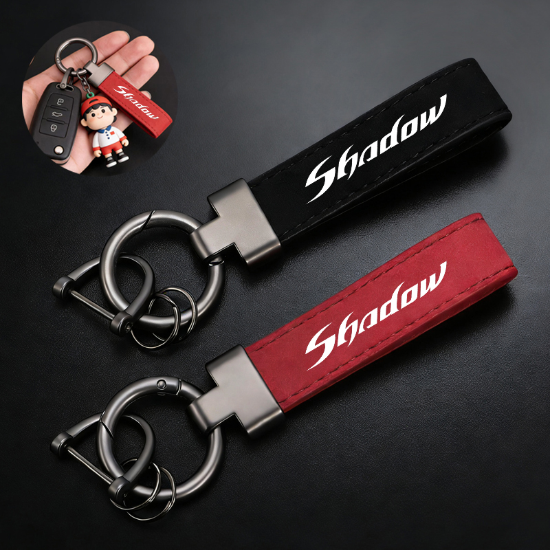 Leatherwork Keychain - Logo Alloy Keyring car Suede Leather