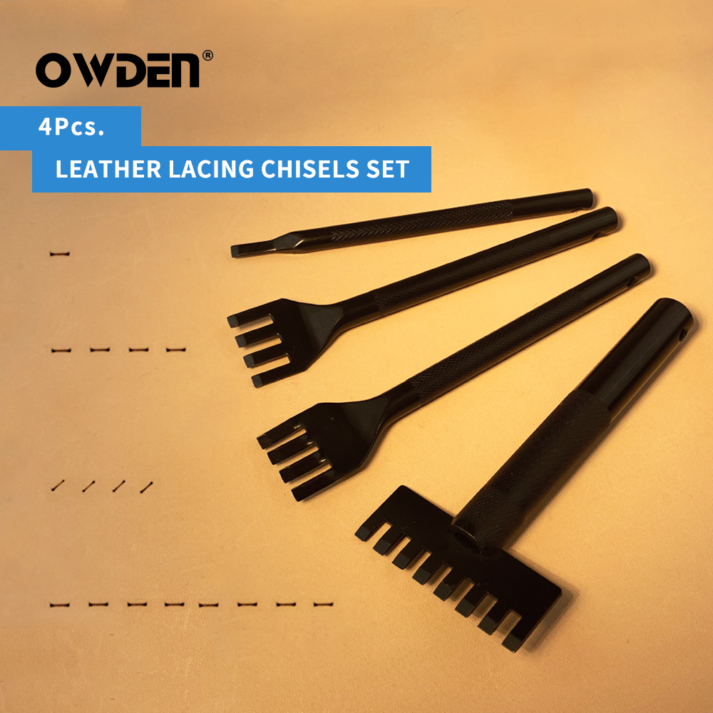 Leatherwork Awl - OWDEN Leather Lacing Chisel Set Flat