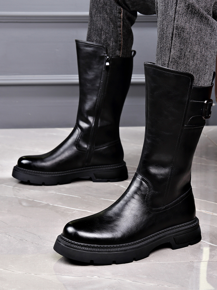 Men's Long Tube  Boots High To - Youtube Leatherwork ulasan dan harga
