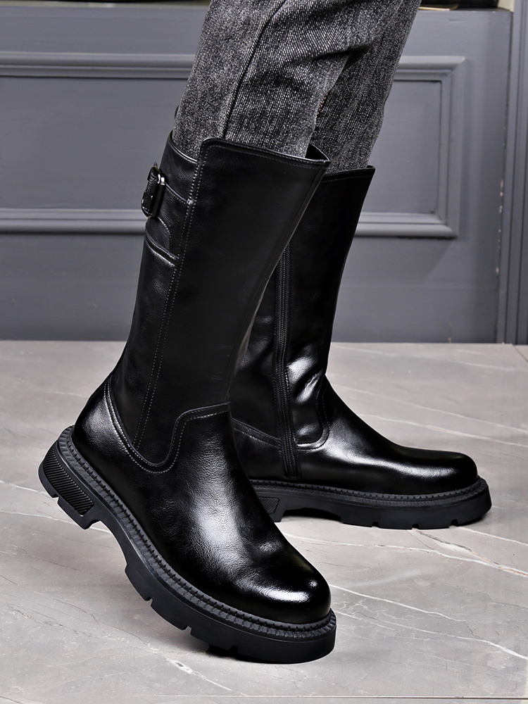 Men's Long Tube  Boots High To - Youtube Leatherwork ulasan dan harga
