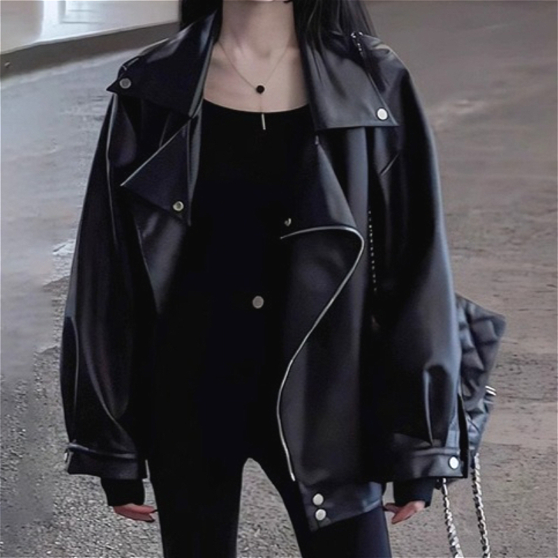 Coats Women Faux Leather Short - Leather Work Jacket Women'S ulasan dan harga