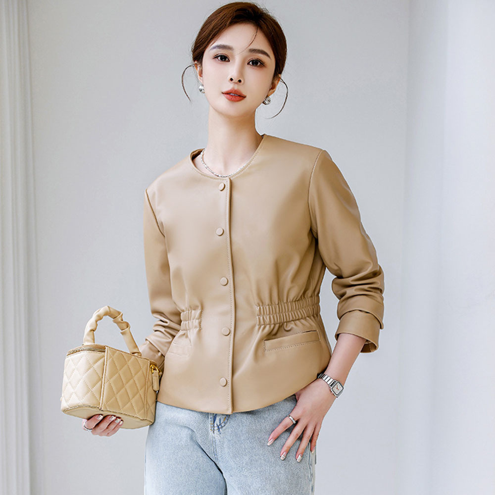 Office Faux Leather Jacket Wom - Leather Work Jacket Women'S ulasan dan harga
