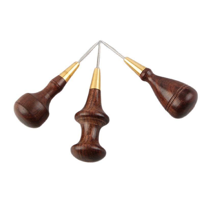 1Pcs Wooden Handle Awls Leathe - Leatherwork Awl ulasan dan harga