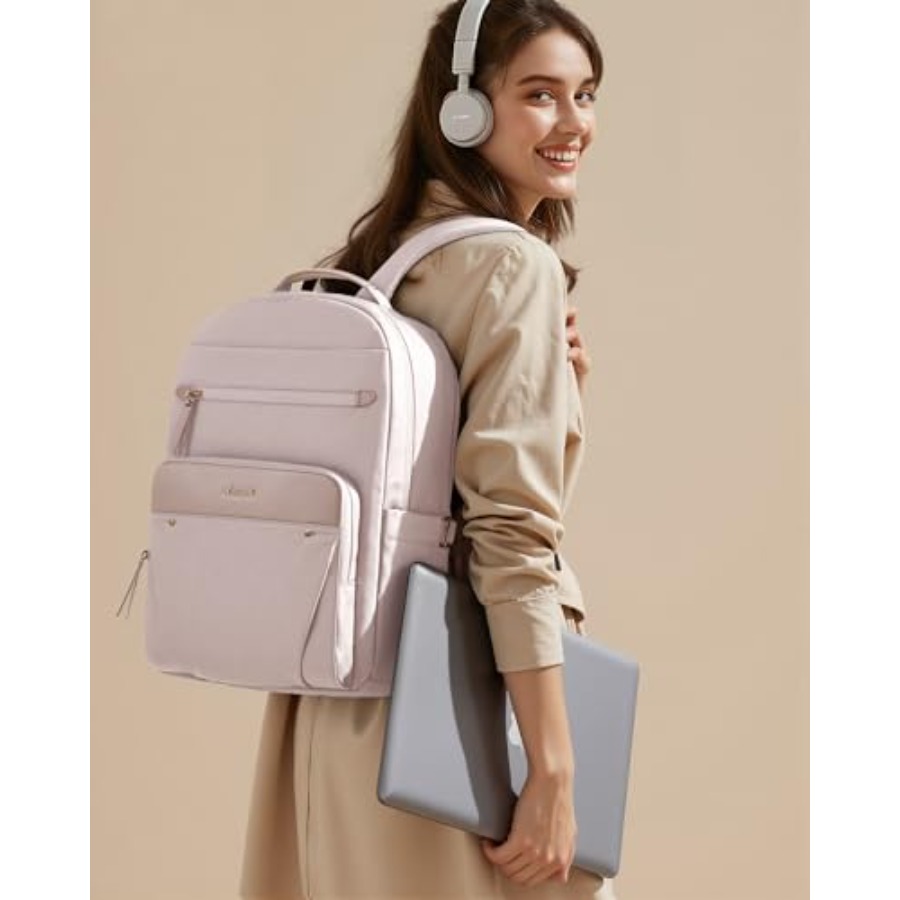 Laptop Backpack for Women with - Leather Work Bag ulasan dan harga