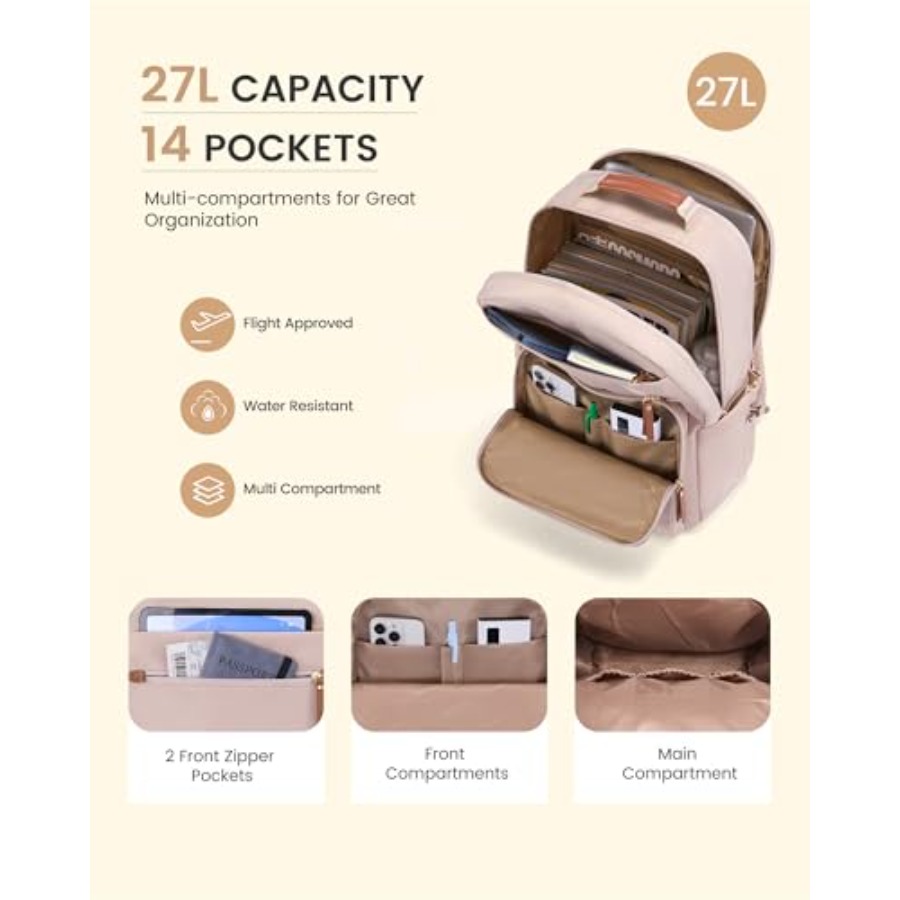 Laptop Backpack for Women with - Leather Work Bag ulasan dan harga