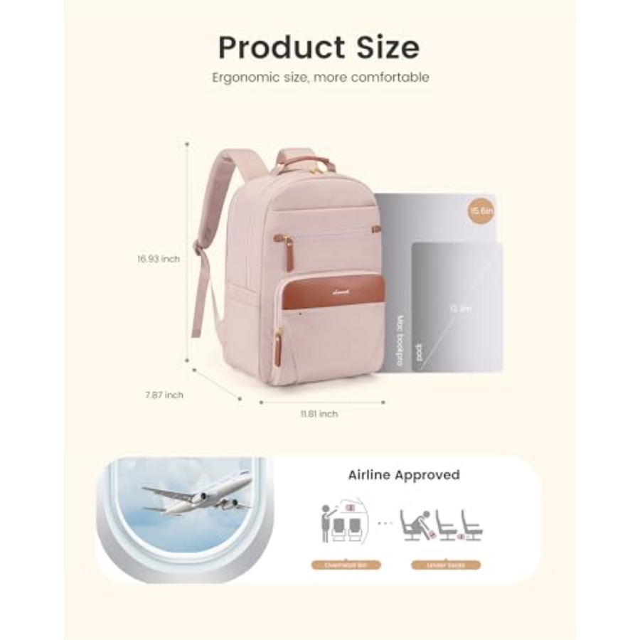 Laptop Backpack for Women with - Leather Work Bag ulasan dan harga