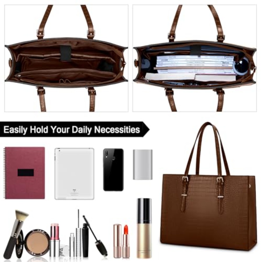 Laptop Bag for Women 15.6 Inch - Leather Work Bag ulasan dan harga