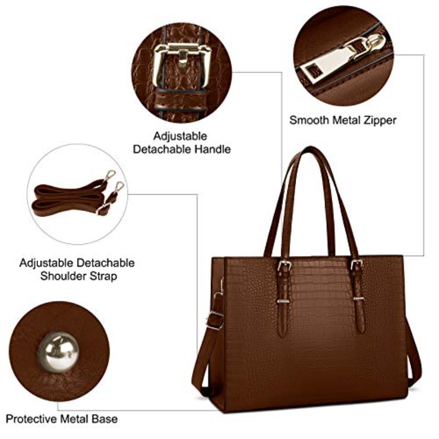 Laptop Bag for Women 15.6 Inch - Leather Work Bag ulasan dan harga