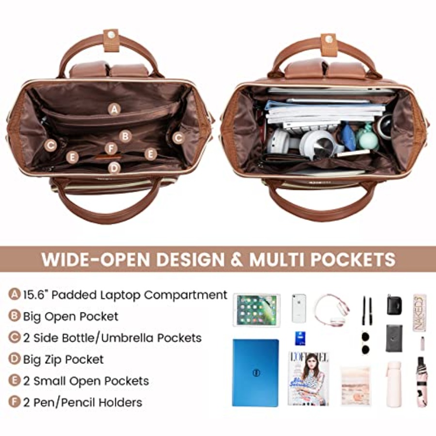 Leather Laptop Backpack for Wo - Leather Work Bag ulasan dan harga