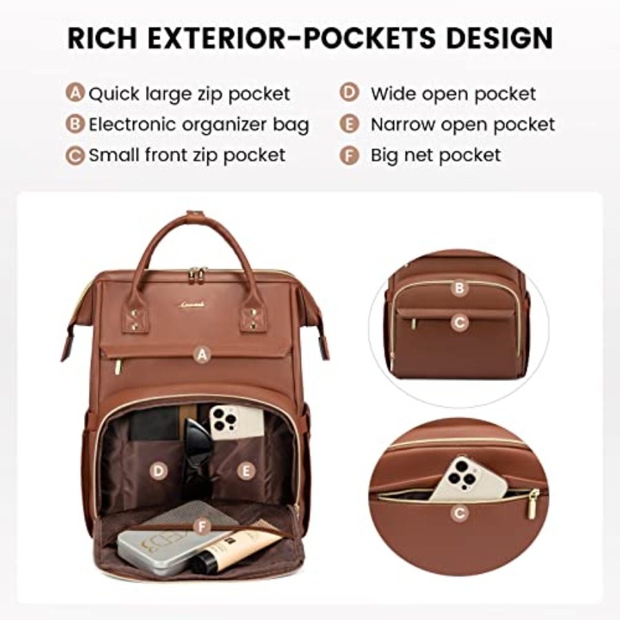 Leather Laptop Backpack for Wo - Leather Work Bag ulasan dan harga