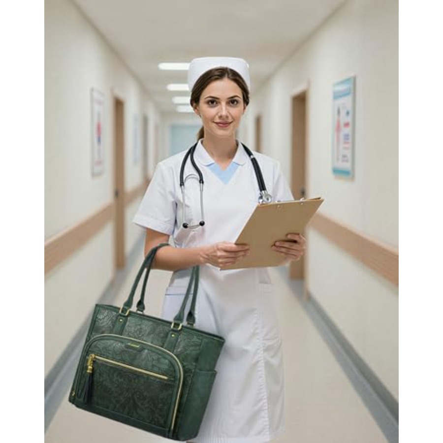 Laptop Tote Bag for Women With - Leather Work Bag ulasan dan harga