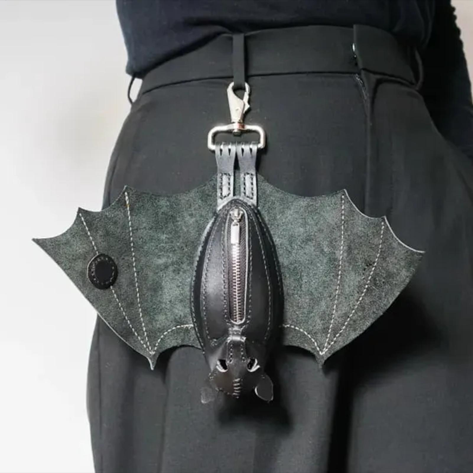 Bat Coin Purse PU Leather Bat  - Leatherwork Keychain ulasan dan harga