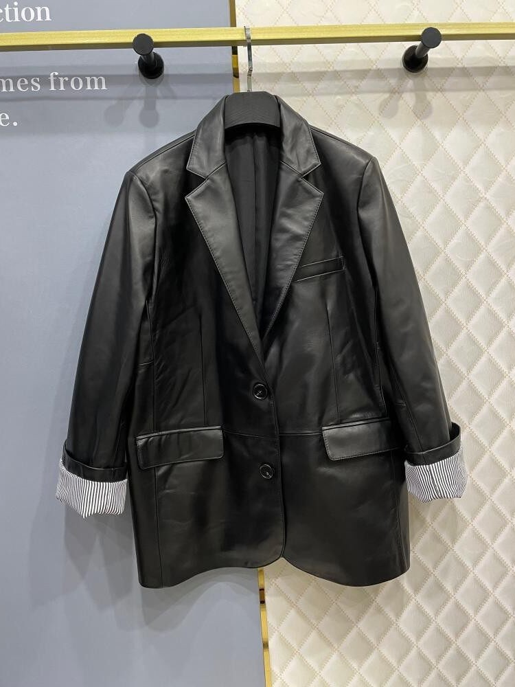 Women Sheepskin Genuine Leathe - Leather Work Jacket Women'S ulasan dan harga
