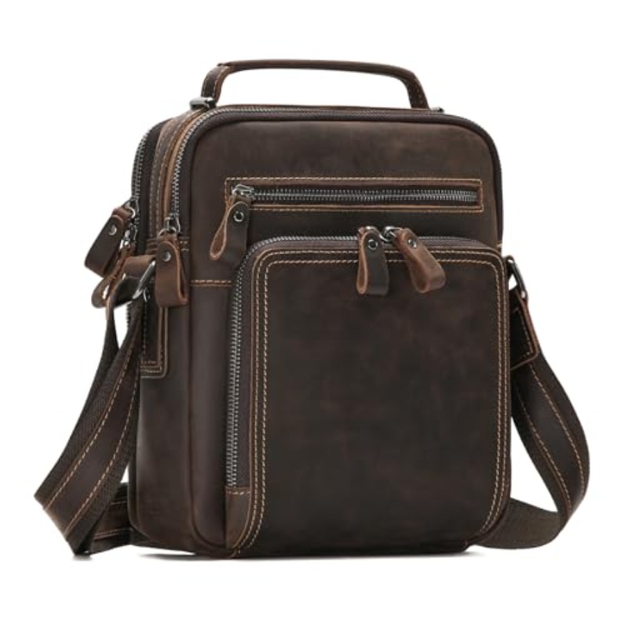 Genuine Leather Small Messenge - Leather Work Bag ulasan dan harga