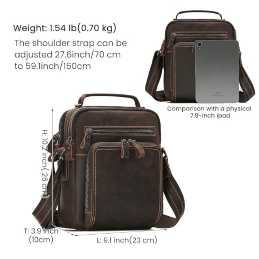 Genuine Leather Small Messenge - Leather Work Bag ulasan dan harga
