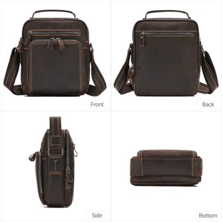 Genuine Leather Small Messenge - Leather Work Bag ulasan dan harga