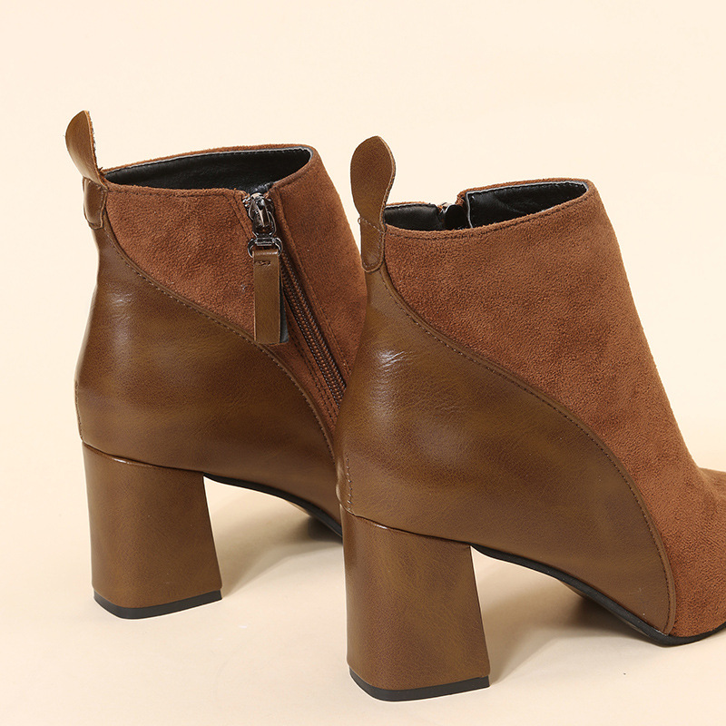 Women's Colorblock Ankle Boots - Youtube Leatherwork ulasan dan harga