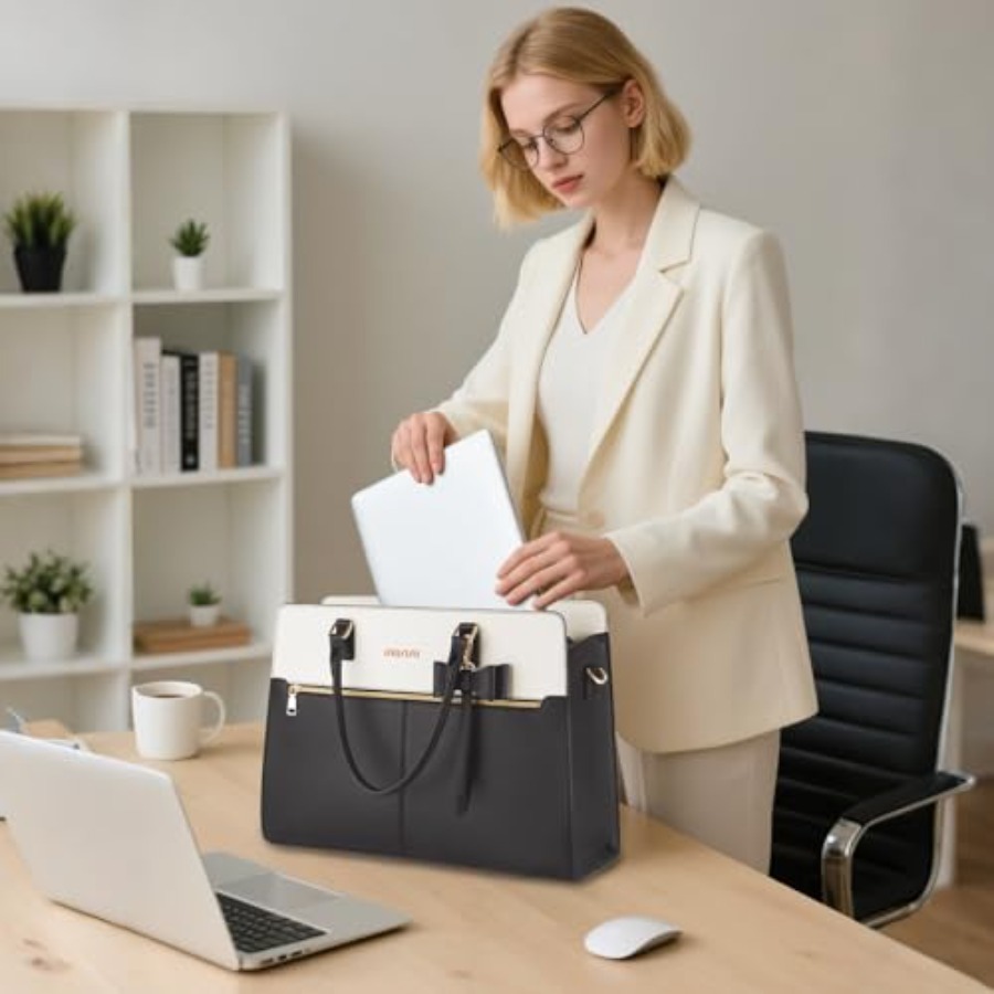 Laptop Tote Bag for Women, 15. - Leather Work Bag ulasan dan harga