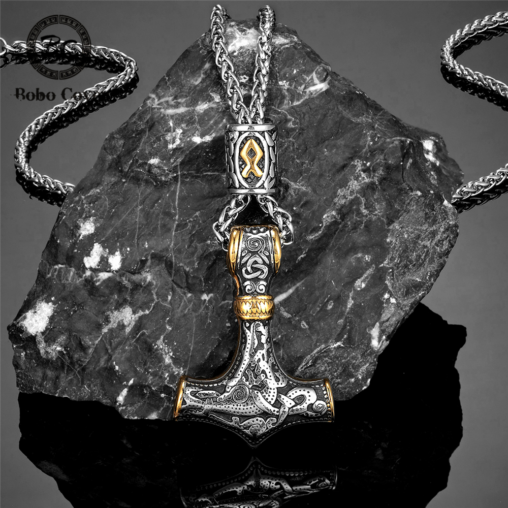 Gold Plated Norse Runes Beads  - Leatherwork Hammer ulasan dan harga