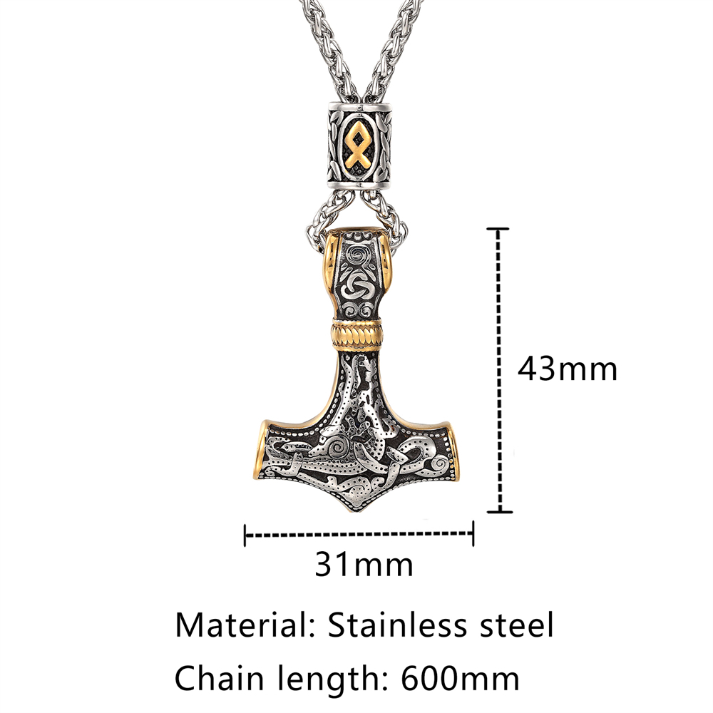 Gold Plated Norse Runes Beads  - Leatherwork Hammer ulasan dan harga