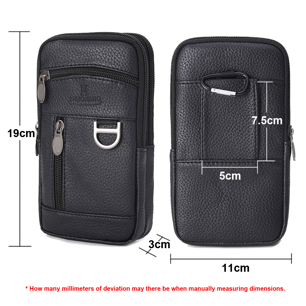 Men Waist Bag Mobile Phone Bag - Leather Work Bag ulasan dan harga