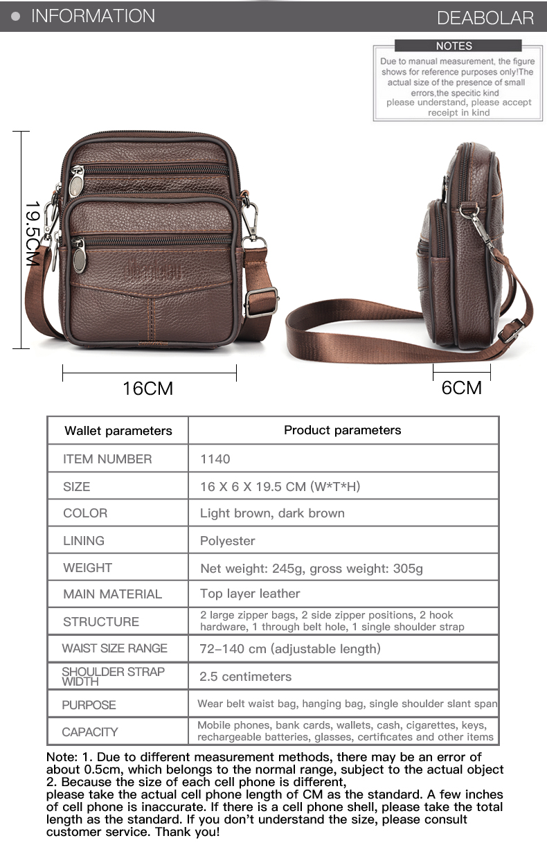 Men's New Genuine Leather Cros - Leather Work Bag ulasan dan harga