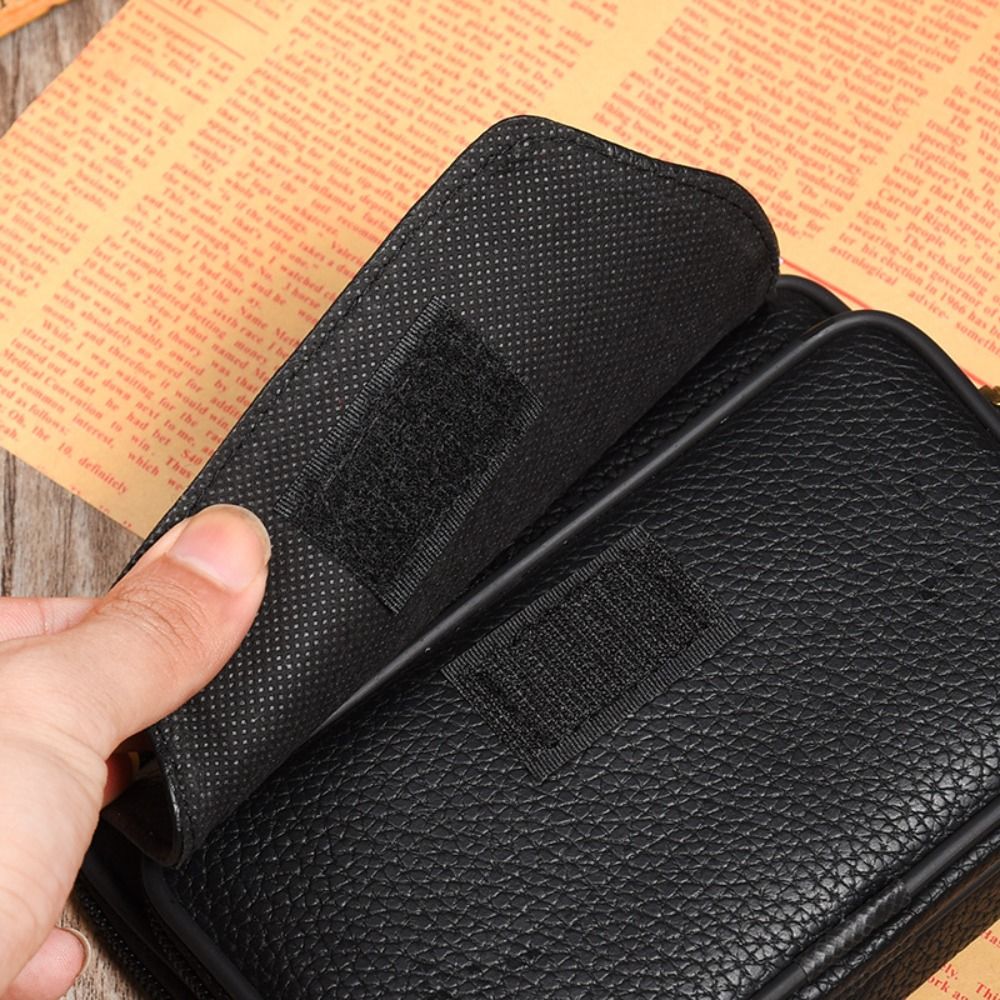 PU Leather Men Small Waist Bag - Leather Work Bag ulasan dan harga