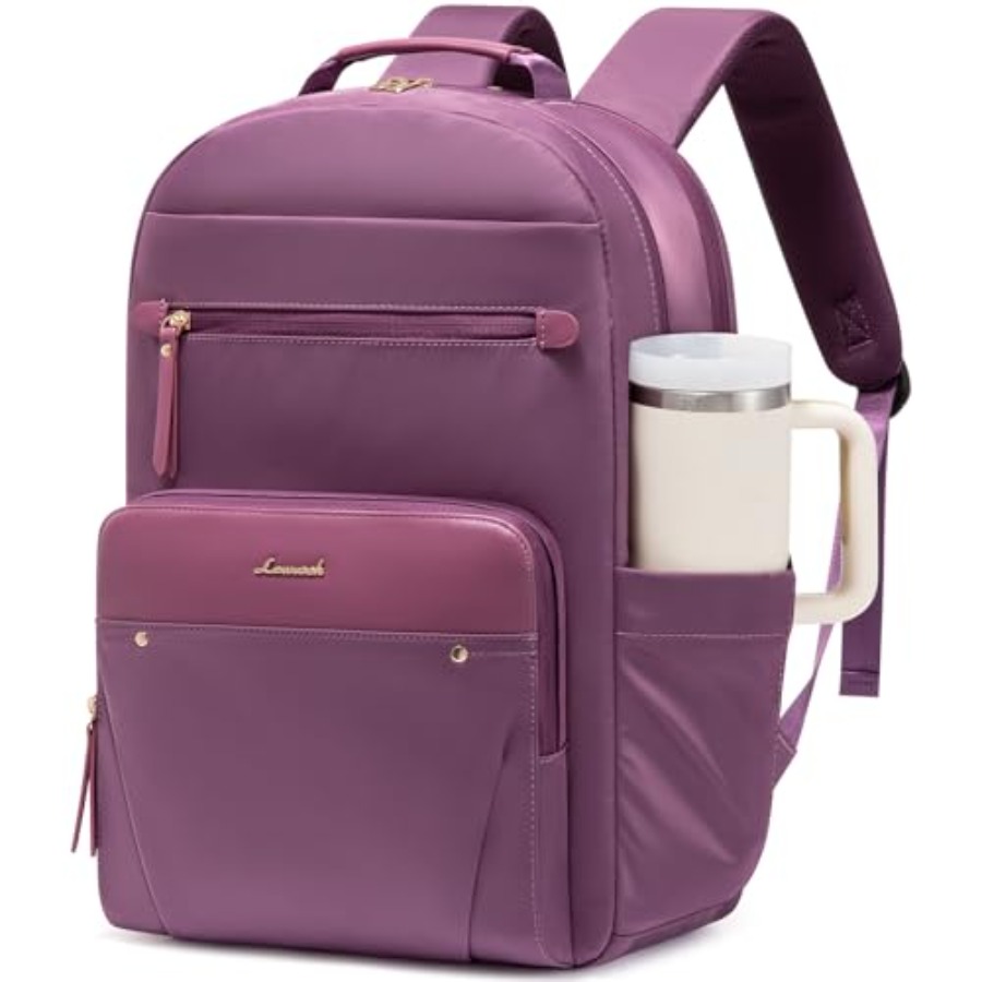 Laptop Backpack for Women with - Leather Work Bag ulasan dan harga