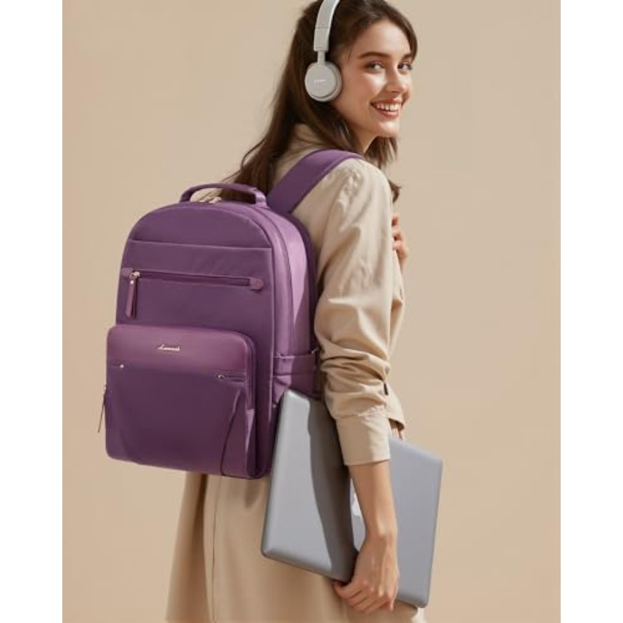 Laptop Backpack for Women with - Leather Work Bag ulasan dan harga