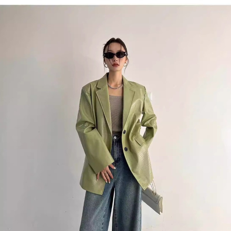 Autumn Winter PU Leather Busin - Leather Work Jacket Women'S ulasan dan harga