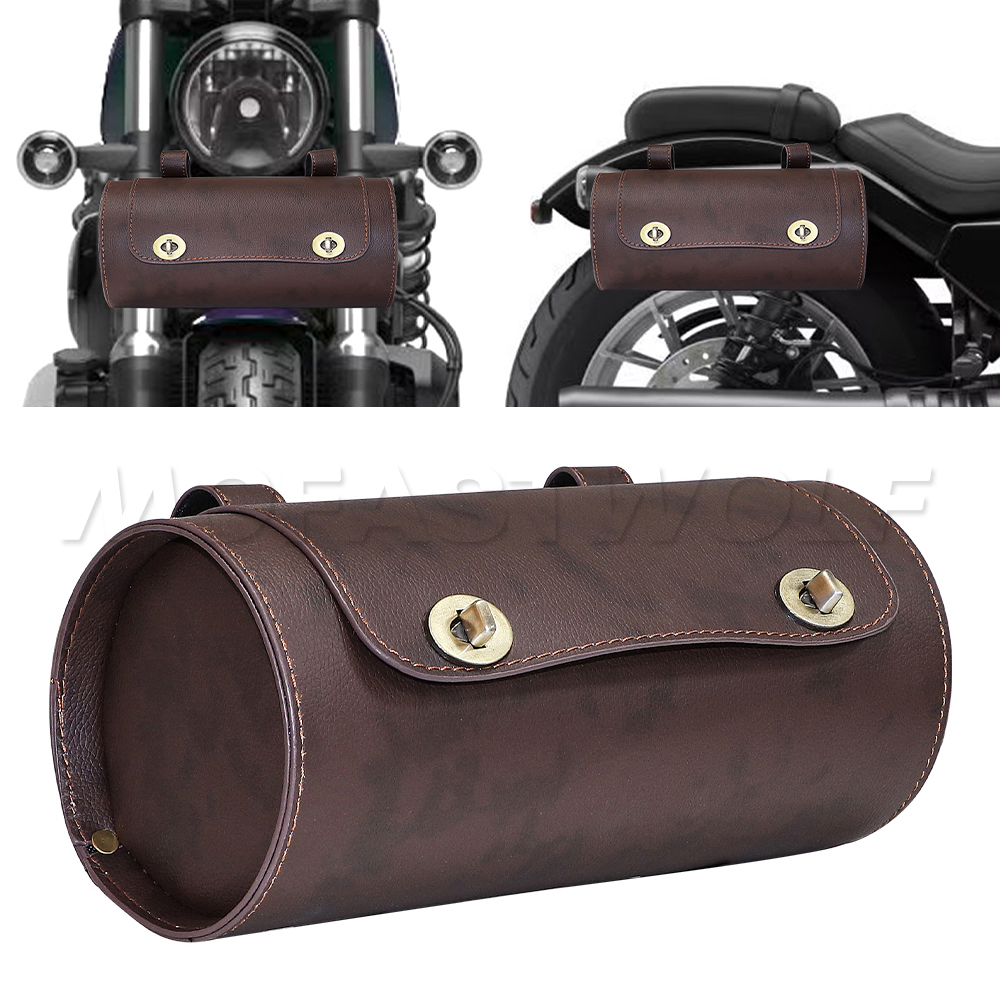 1X Black Universal Motorcycle  - Leather Work Bag ulasan dan harga