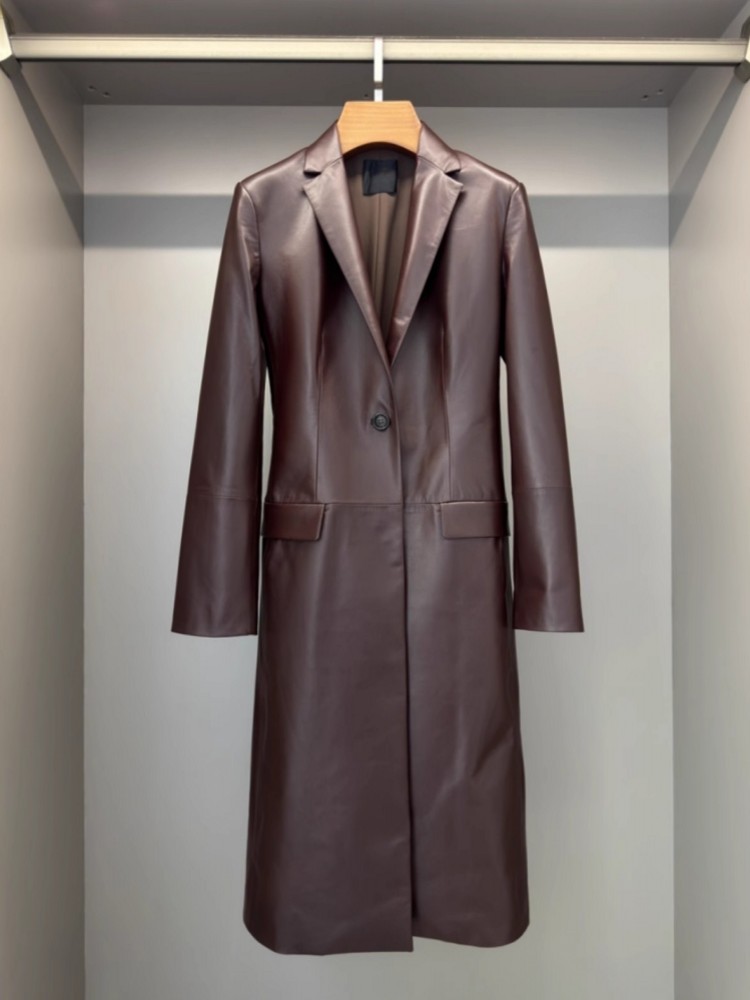 Italian Designer Women Long Sh - Leather Work Jacket Women'S ulasan dan harga