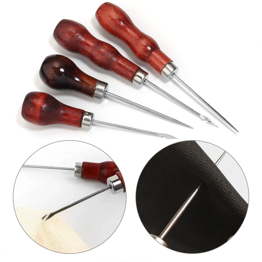 Wooden Handle Awls DIY Leather - Leatherwork Awl ulasan dan harga