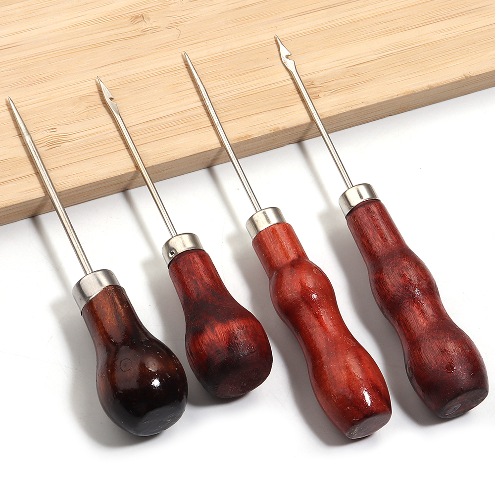 Wooden Handle Awls DIY Leather - Leatherwork Awl ulasan dan harga