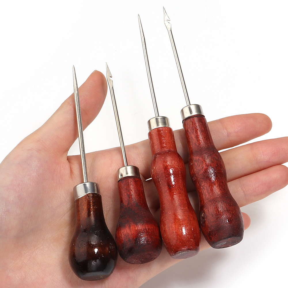 Wooden Handle Awls DIY Leather - Leatherwork Awl ulasan dan harga