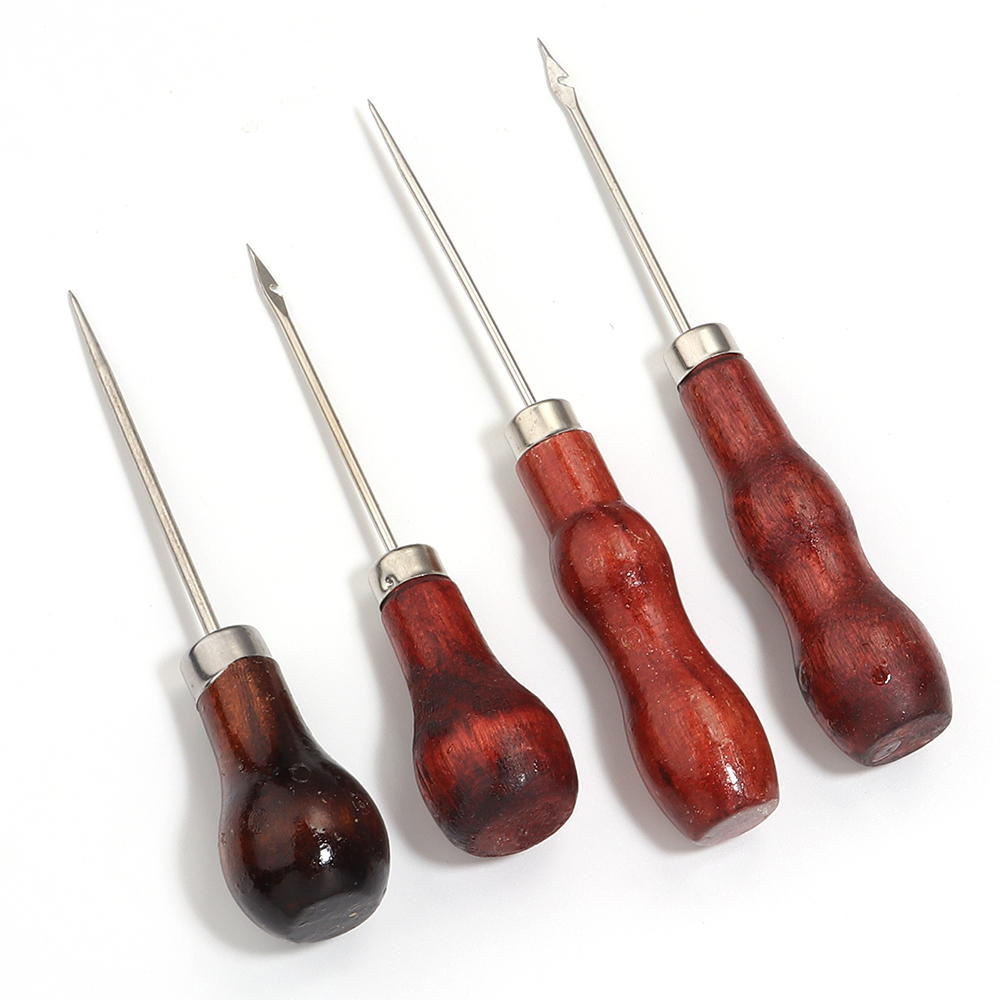 Wooden Handle Awls DIY Leather - Leatherwork Awl ulasan dan harga