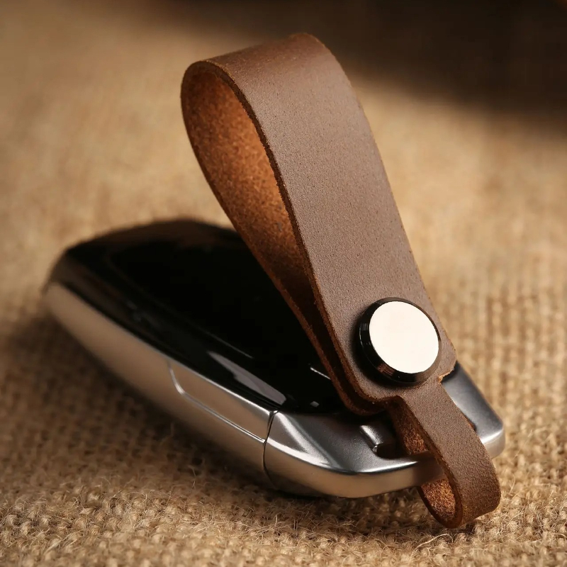 Custom LOGO Genuine Leather Ke - Leatherwork Keychain ulasan dan harga
