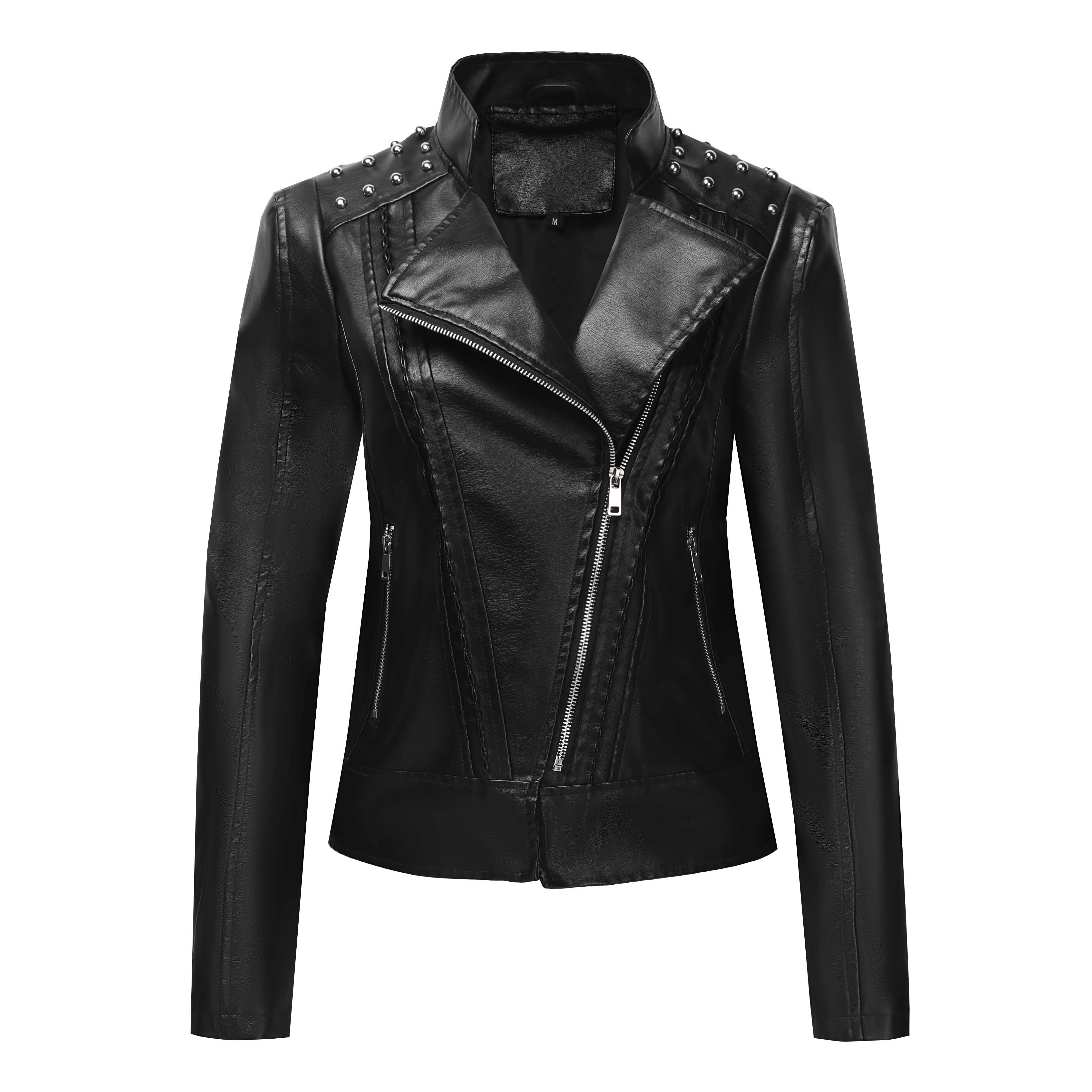 Ladies' PU LeatherJacket Zip-U - Leather Work Jacket Women'S ulasan dan harga