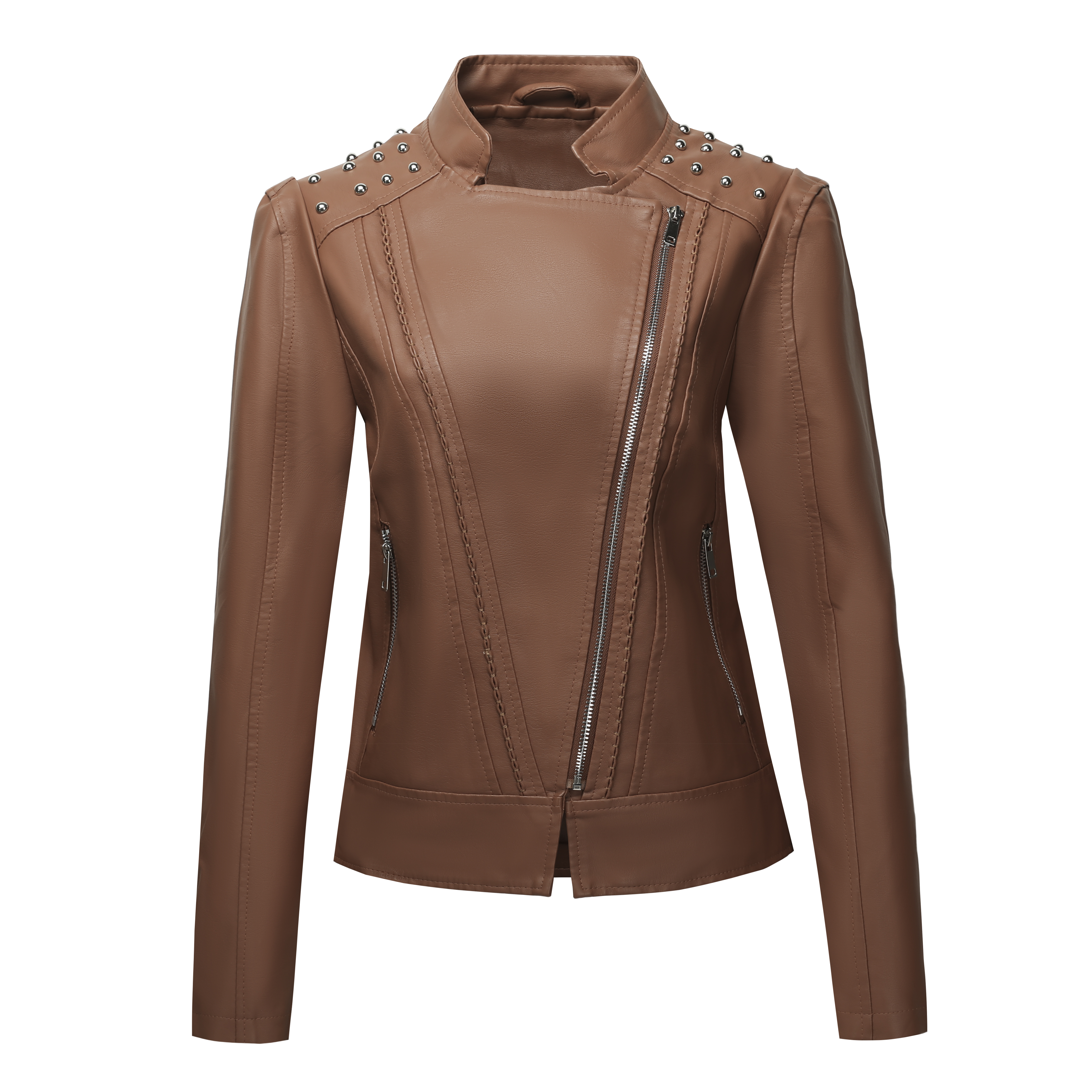 Ladies' PU LeatherJacket Zip-U - Leather Work Jacket Women'S ulasan dan harga