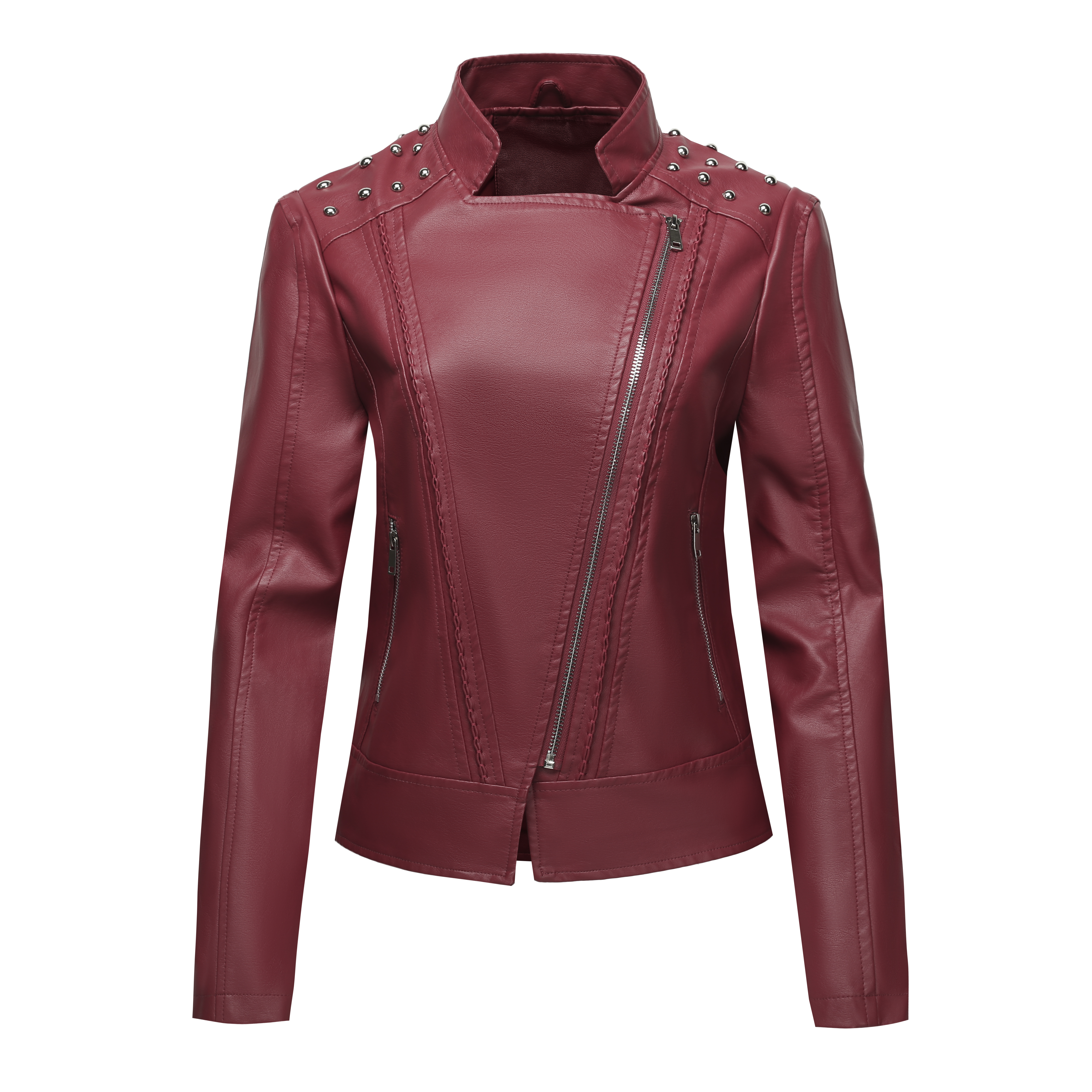 Ladies' PU LeatherJacket Zip-U - Leather Work Jacket Women'S ulasan dan harga