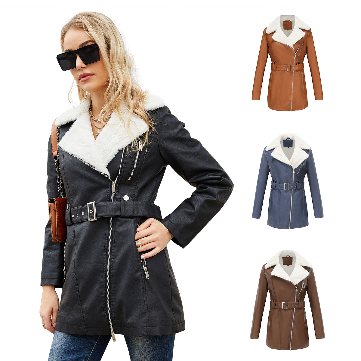 Faux PU Leather Coat Jacket 20 - Leather Work Jacket Women'S ulasan dan harga
