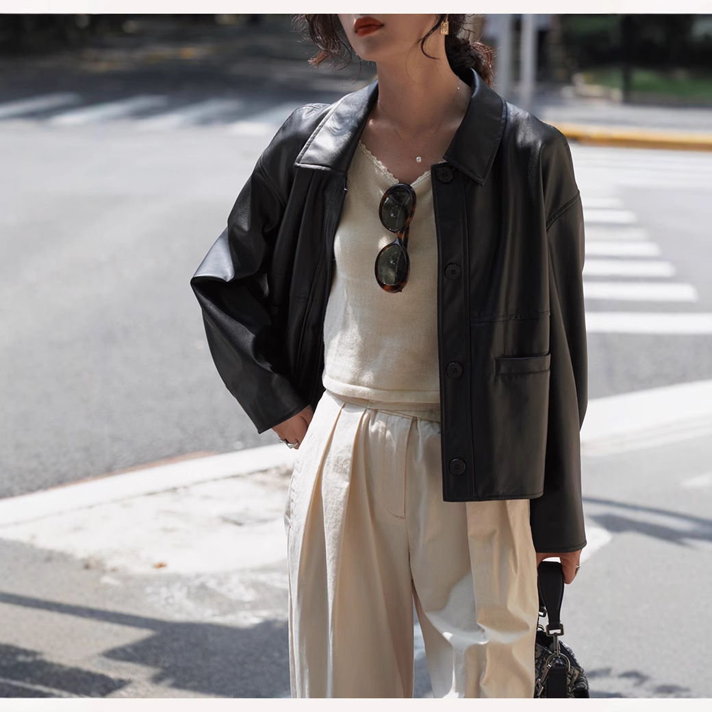Women Short Coats Faux Leather - Leather Work Jacket Women'S ulasan dan harga