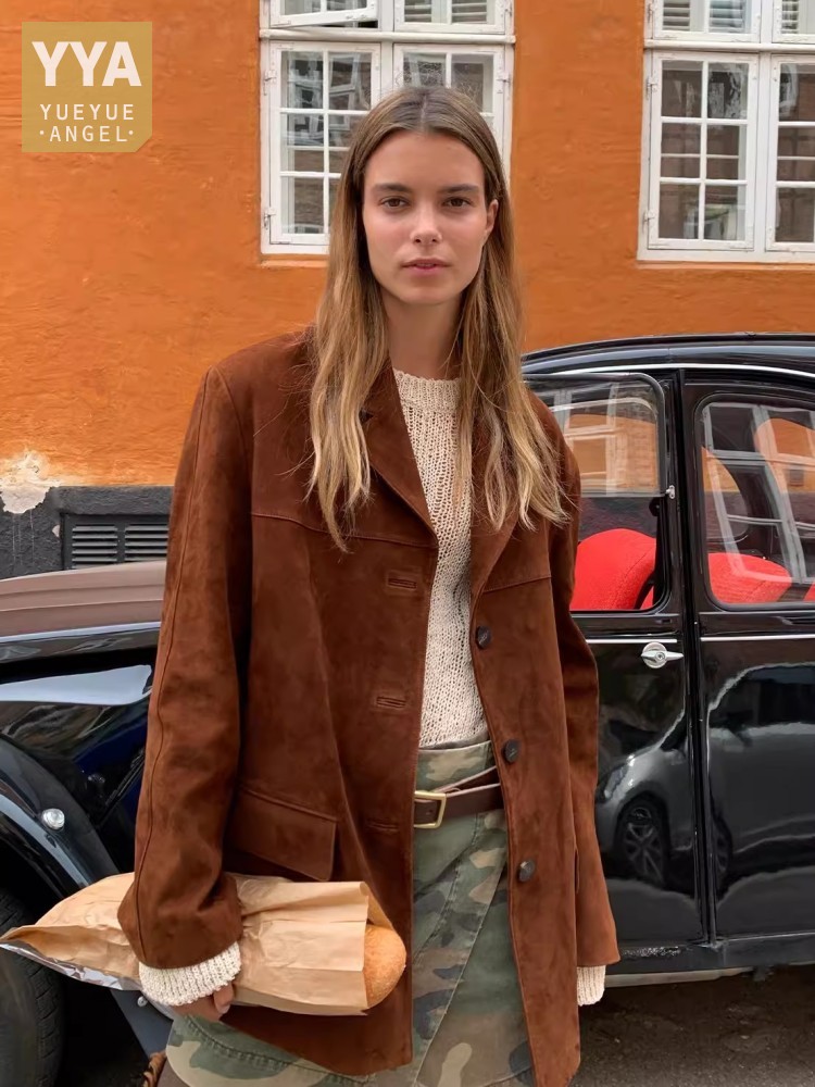 Vintage Autumn Women Real Shee - Leather Work Jacket Women'S ulasan dan harga