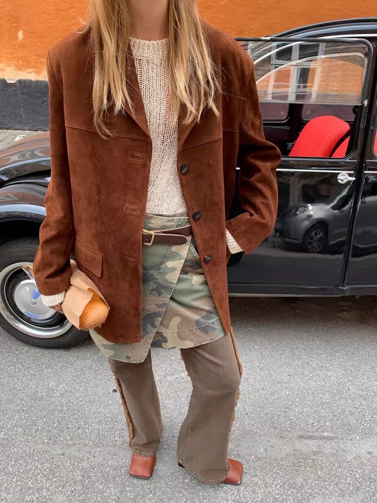 Vintage Autumn Women Real Shee - Leather Work Jacket Women'S ulasan dan harga