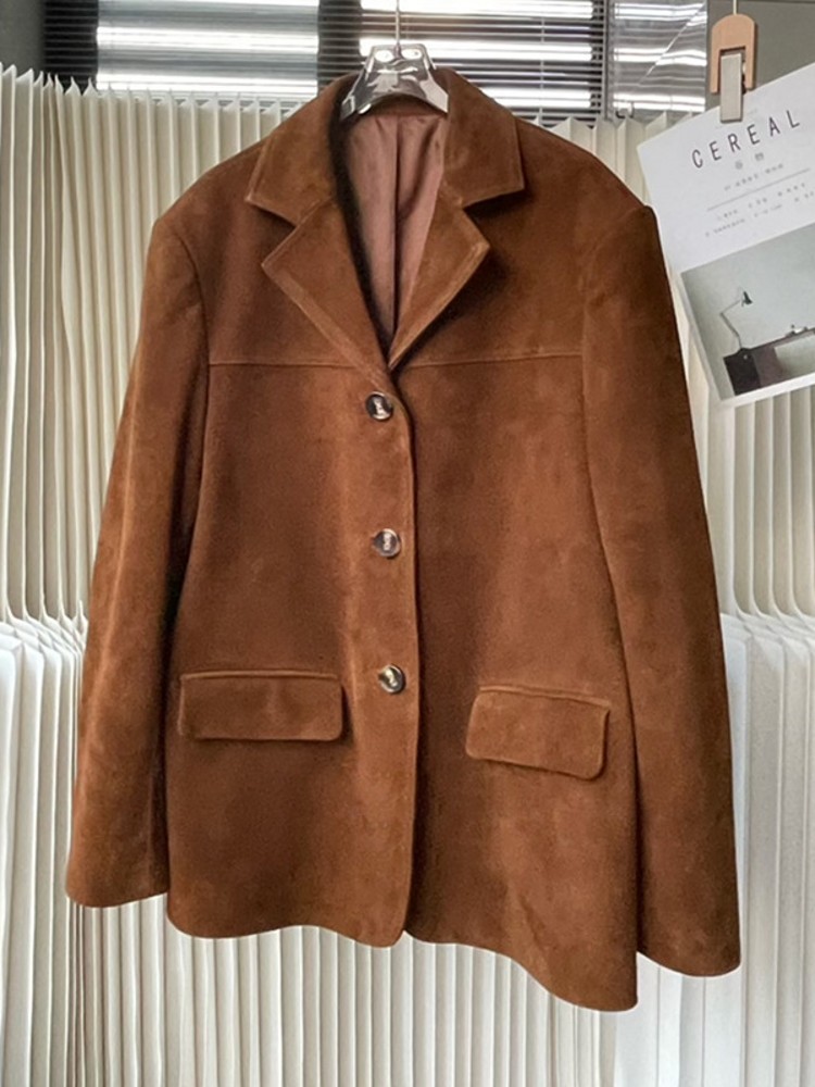 Vintage Autumn Women Real Shee - Leather Work Jacket Women'S ulasan dan harga