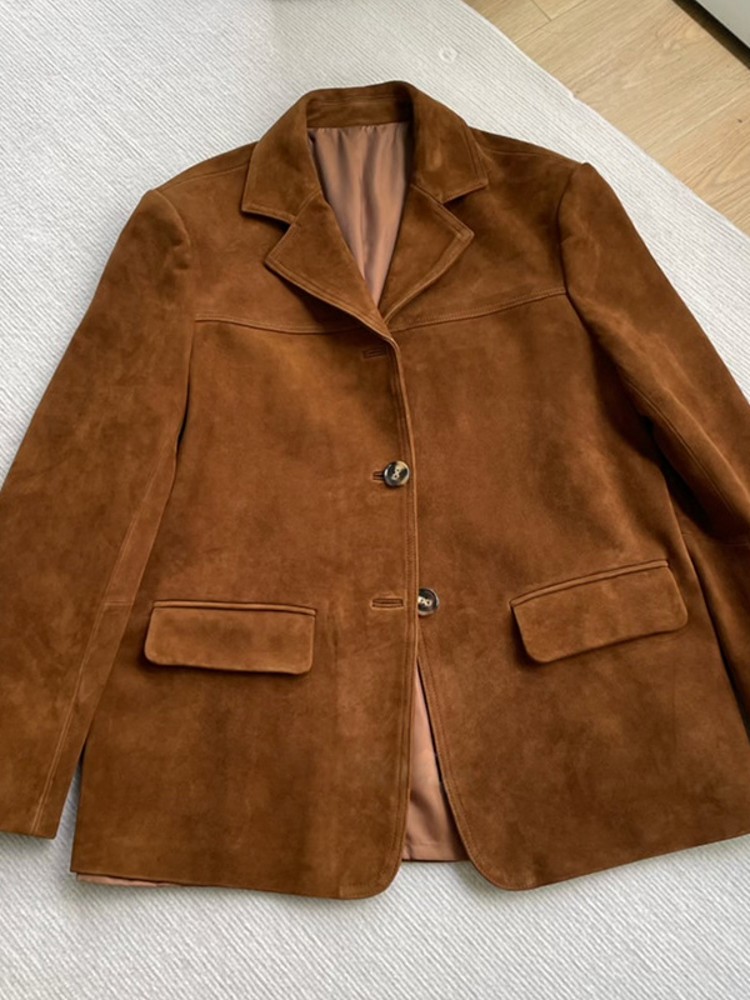 Vintage Autumn Women Real Shee - Leather Work Jacket Women'S ulasan dan harga